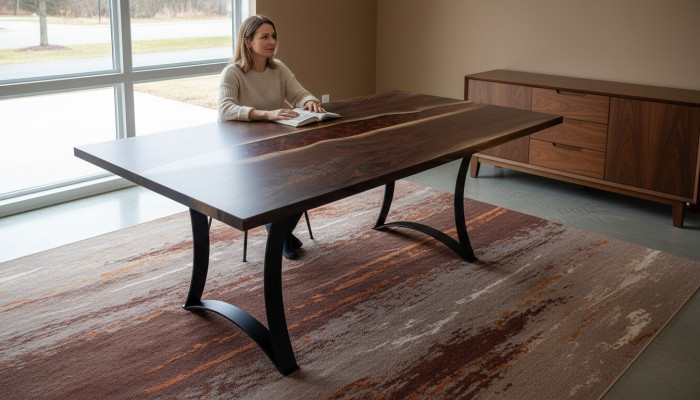 Aangepaste tafel van epoxyharsriviertafel echt hout echte prijs 1m² tafels.