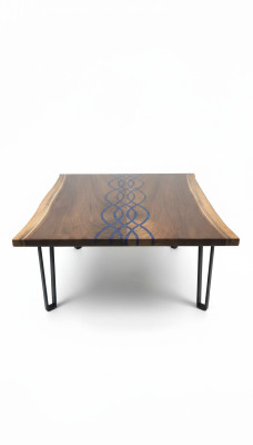 Rivier Tafels Eettafel Ontwerp Tafel Moderne Zee Meubelen 100x100 Epoxy Hars Oceaan
