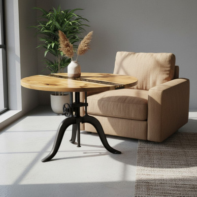 Ronde eettafel met epoxyhars, vergadertafel, massieve conferentietafel.