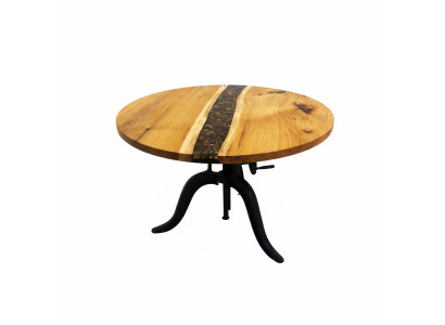 Ronde eettafel met epoxyhars, vergadertafel, massieve conferentietafel.