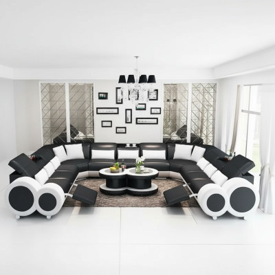 Hoekbank U-vorm Moderne bank Leren bank Banken Bekleding Designer Bankstellen Set