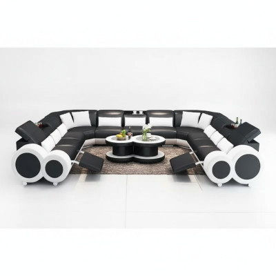 Hoekbank U-vorm Moderne bank Leren bank Banken Bekleding Designer Bankstellen Set