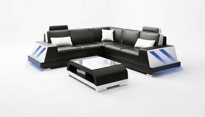 Hoekbank Verlicht Led Bank Bank Beklede Hoekbank Bankstellen Salontafel