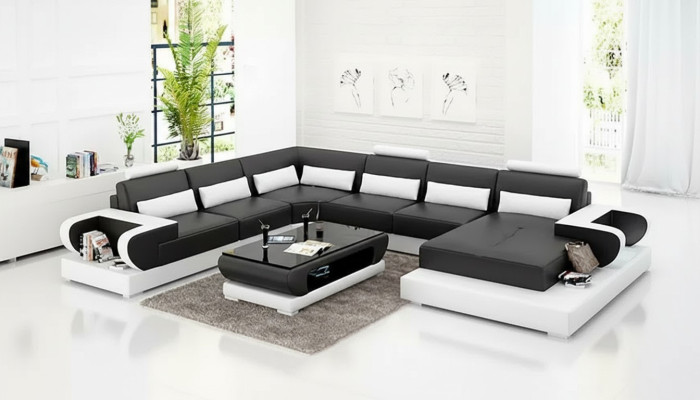 Hoekbank bekleding hoekbank U-vorm salontafel modern bankstel woonlandschap nieuw