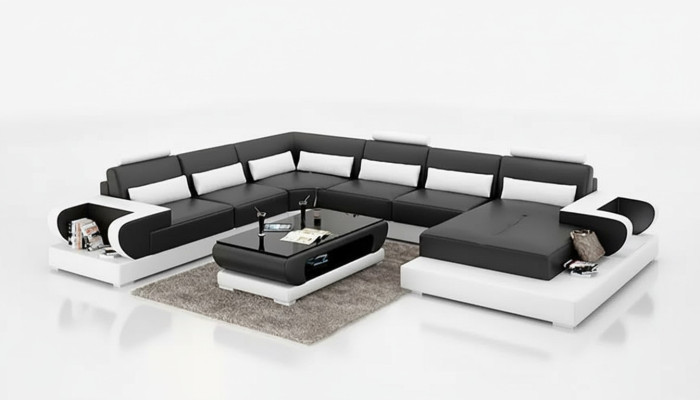 Hoekbank bekleding hoekbank U-vorm salontafel modern bankstel woonlandschap nieuw