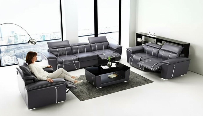 Sofaset 3-zits Set Design Bank Bank Modern Tafel Nieuw
