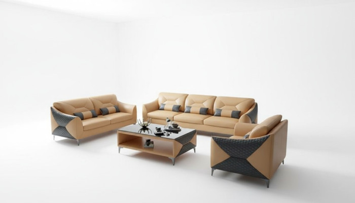Sofa set 3-zits set Design bank banken Luxe Nieuw design Bekleding