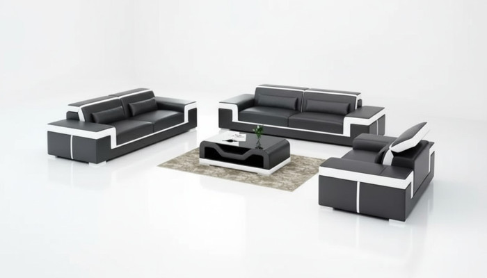 Design bankstel 3-zitter set, design bank gestoffeerd banken bank luxe nieuw