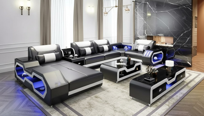 Ontwerp hoekbank hoekbank bank bank banken banken tafel 2-delig woonlandschap.