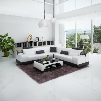 Hoekbank Moderne hoekbank Ontwerp Woonkamer Meubels Lederen bekleding Bank