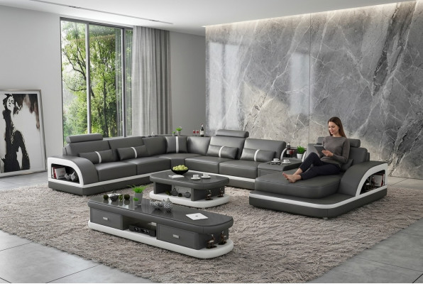 Woonlandschap Bankstel Bekleding Bankstel 3-delig Set Salontafel Dressoir
