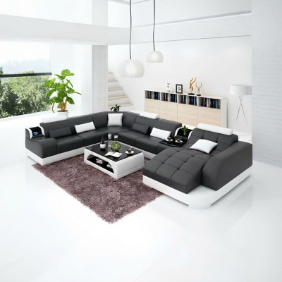 Woonkamer Ontwerp Hoekbank Meubels Moderne Hoekbank Lederen Bekleding Bank