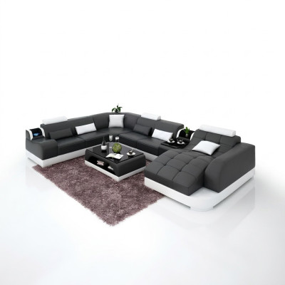 Woonkamer Ontwerp Hoekbank Meubels Moderne Hoekbank Lederen Bekleding Bank