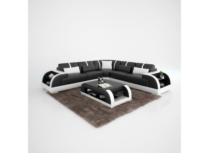 Ontwerp Moderne hoekbank woonkamer meubels Leren hoekbank met bekleding Bank