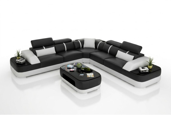 Woonkamer hoekbank Design hoekbank Moderne leren bekleding Bankstel