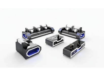 Moderne lederen bankstel bank bekleding sofa garnituren lederen bank dressoir nieuw