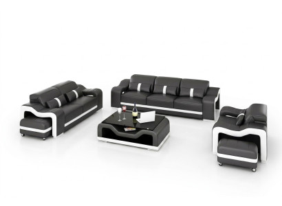 Bankstel 3-zits leren bank Moderne bank Woonlandschap Ontwerper