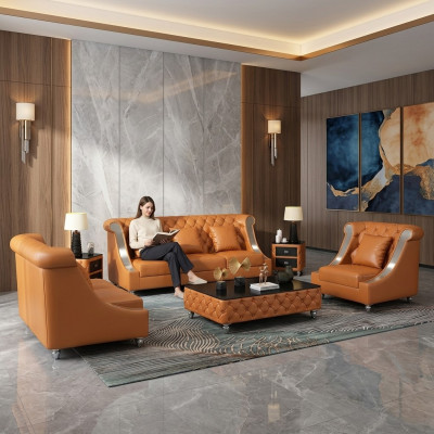Moderne Sofa Bank 3-zits Chesterfield leren bank Driezitsbanken