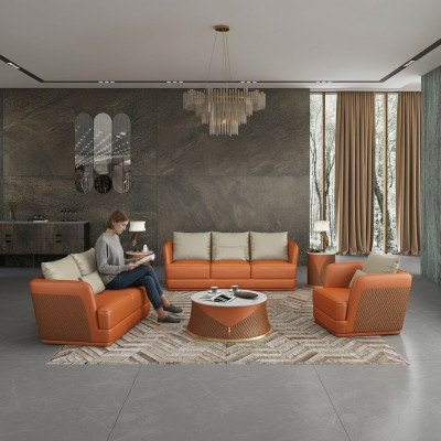 Italiaanse design woonkamer meubels leren bank bankstel bank bankstel set