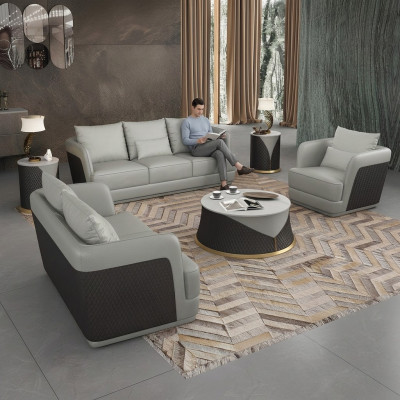 Bankstel 3-zits driezits Designbank Leren bank Modern bank bankstellen