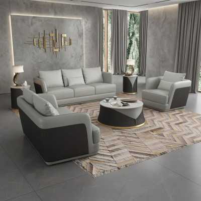Bankstel 3-zits driezits Designbank Leren bank Modern bank bankstellen