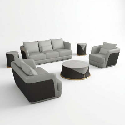 Bankstel 3-zits driezits Designbank Leren bank Modern bank bankstellen