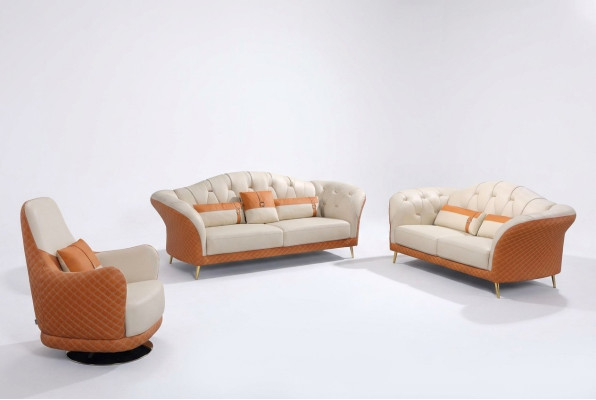Exclusieve gestoffeerde designmeubels 32-zitsbankstel 2-delig woonlandschap