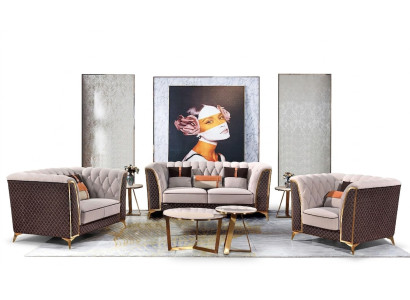 Exclusieve gestoffeerde meubels 32-zits bankstel set 2-delig. Designer woonlandschap