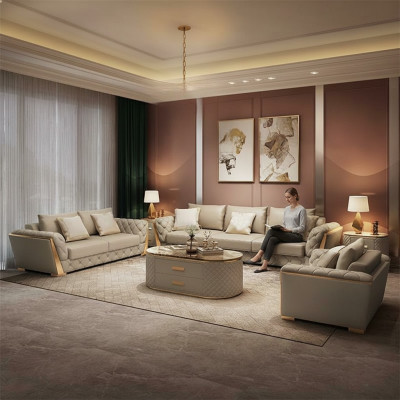 Ledersofa Bank Bekleding Set 3-zits compleet set zitkussen sets