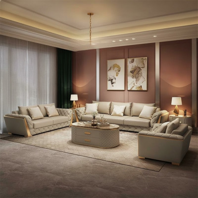 Ledersofa Bank Bekleding Set 3-zits compleet set zitkussen sets