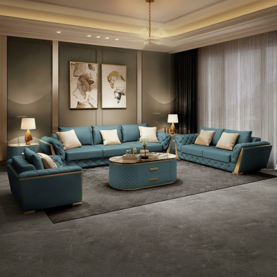 Lederen Designer Sofa Bankstel Bekleding Set 6-delig. Stel Meubels Salontafel