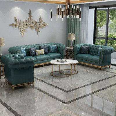 Leren bank Bank Chesterfield bankstellen Banken Gestoffeerde bank Leren bank Woonkamer