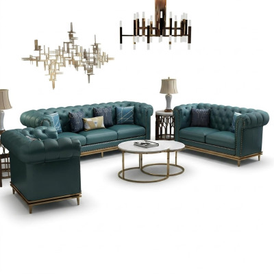 Chesterfield bankstel bank bekleding bankstel 6-delig woonkamerset tafels Chesterfield bankstel bankbekleding bankstel 6-delige woonkamerset tafels