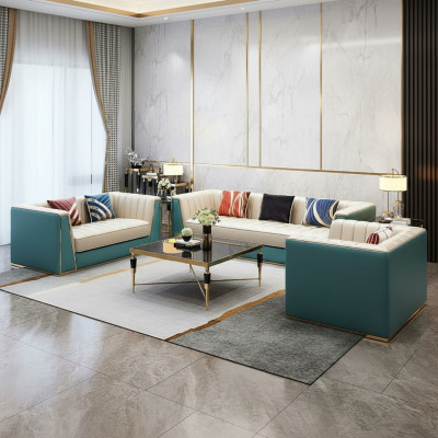 Sofagroep Designerbank Leren bankstel 3-zitter Decoratieve Moderne bank