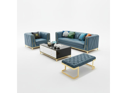 Chesterfield Exclusieve Design Meubels 31-zits Poef Bankstel Bekleding Set