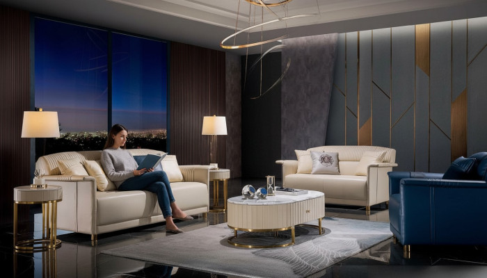 Woonkamer Designerbank Bankstel 3+2+1 Zits leren bank Moderne