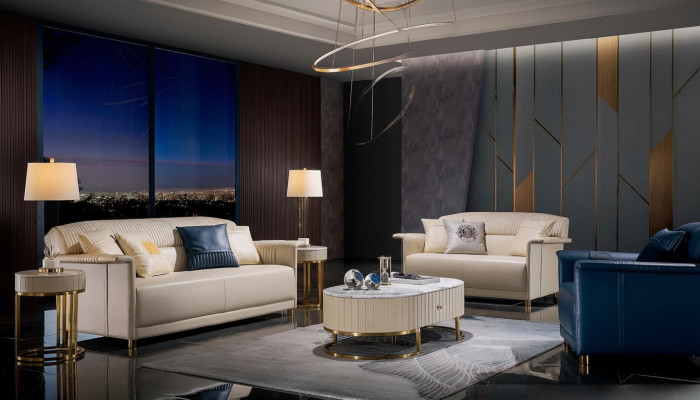 Woonkamer Designerbank Bankstel 3+2+1 Zits leren bank Moderne