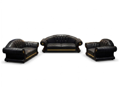 Chesterfield bankstel complete set bankstel 6-delig zitkussen bijzettafel tafel