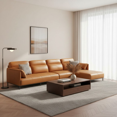 Woonkamer leren bekleding design hoekbank hoekbank bank bank L-vorm