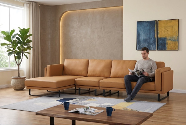 Eckbank Design Hoekbank Woonkamer Meubels Moderne Leren Bank