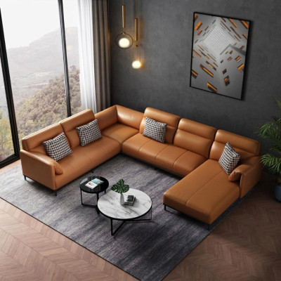 Woonkamer hoekbank design hoekbank meubels lederen bekleding bank bank