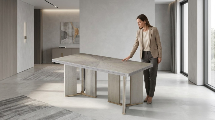 Luxe tafelontwerp eetkamer 200x100cm Eettafels Houten meubels Ontwerper