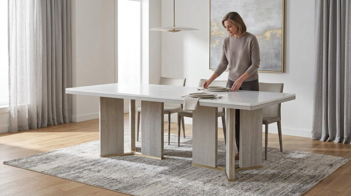 Eettafel Eetkamer Ontwerper Gevoerde Luxe Tafel Tafels 200x100cm Eettafels