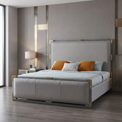 Luxe designer slaapkamer bed dubbele bedden hotel 180x200 Italiaans.