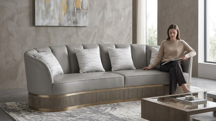 XXL grote bank bank vierzits lounge clubbanken 270 cm Italiaanse meubels nieuw.