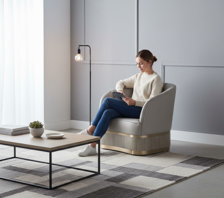 Woonkamer luxe fauteuils hotel gestoffeerde stoelen moderne eenzitters ontwerper