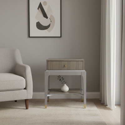 Nachtkastje Massief Hout Nachtkastjes Tafel Consoles Nacht Moderne Stijl