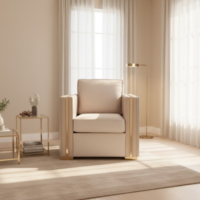 Designer woonkamerinrichting Fauteuil Eenzit Polster Bank Bank