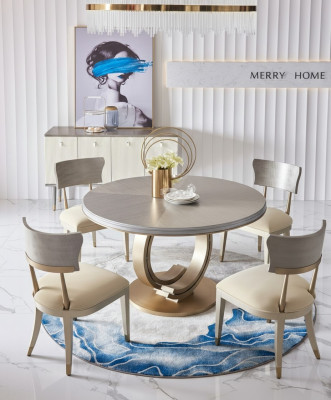 Complete eetkamerset Ronde tafel + 4x armstoel stoelen