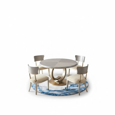Complete eetkamerset Ronde tafel + 4x armstoel stoelen